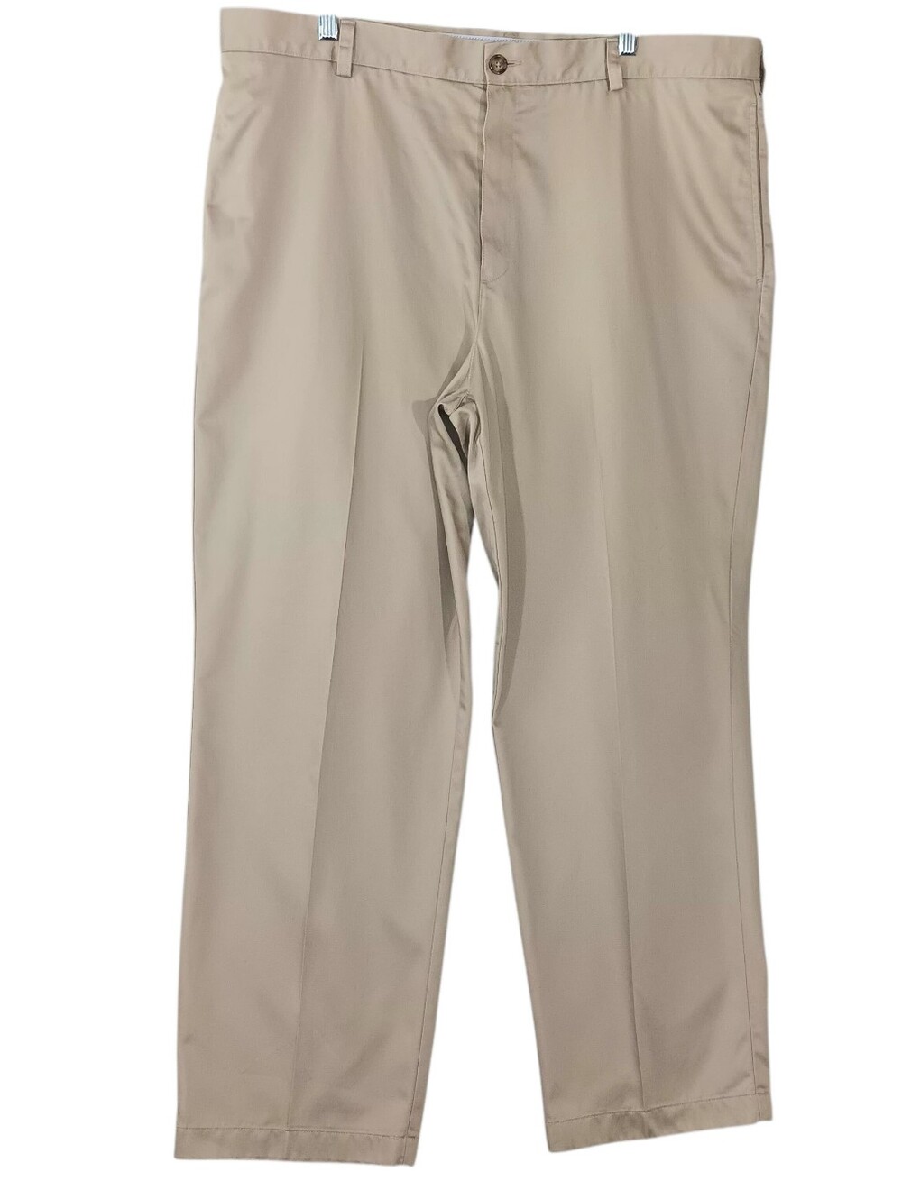 LL Bean Chino Pants Natural Fit Mens 42X29 Beige Khaki Wrinkle Resistant Preppy